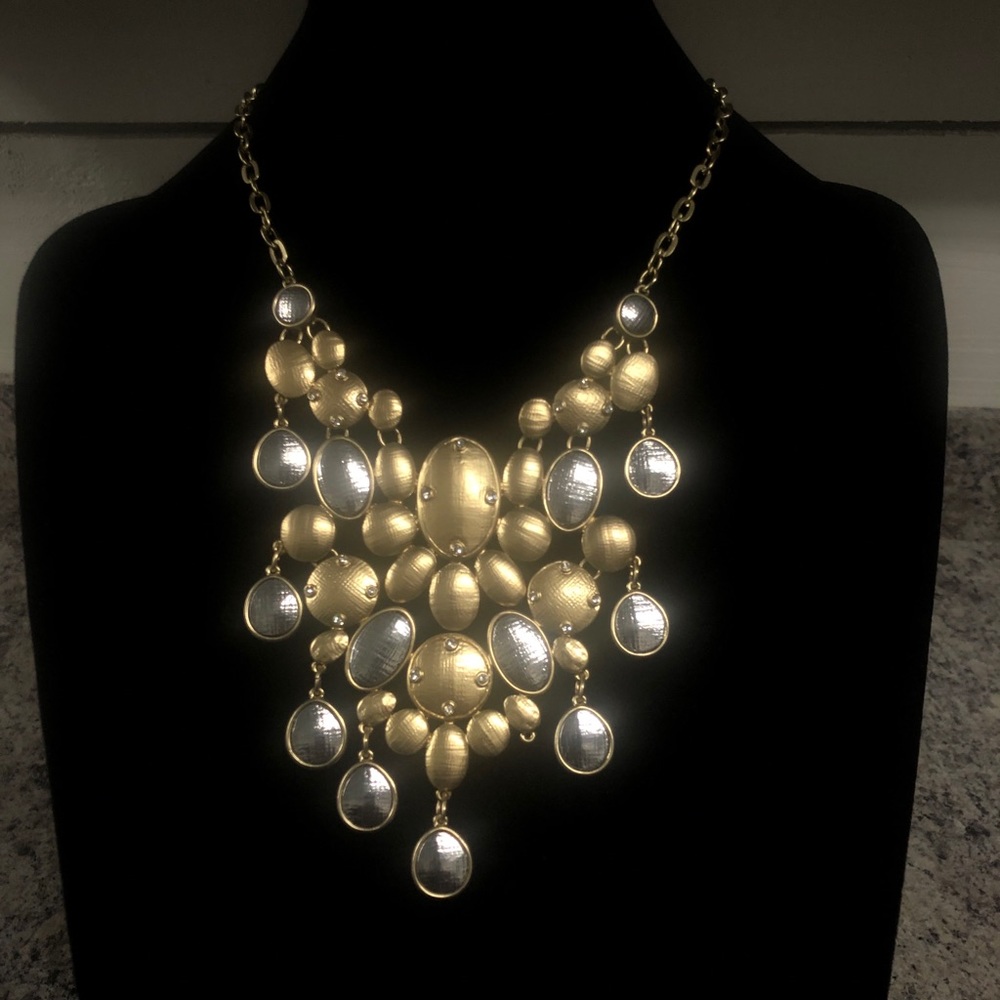 Chico’s Gold and Silver Bib Necklace